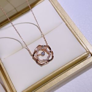 Розовое ожерелье PIA Получить подвески сокровища серии Inlaid Crystal 18K позолоченные стерлинговые серебряные роскоши ювелирные изделия высокого качества 5А бренд дизайнер ожерелье подвеска