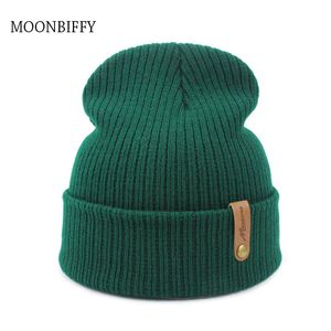 Dad Cap Crochet Autumn Winter Women Men Unisex Knitted Skuilles Beanies Caps Hats Solid Green Black White Balaclava Beanies Hat