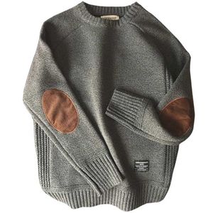MEN Pullover Sweater أزياء خريف غير رسمية سميكة سميكة من الصوف المحبوب Harajuku streetwear المتماسكة M-5XL 220125