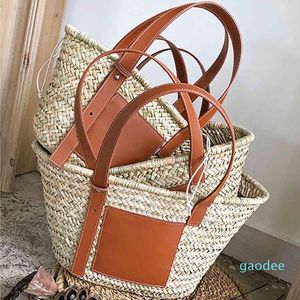 2023 lässige Rattan-Taschen mit großer Kapazität Designer Korbgeflecht Damenhandtaschen Sommer Strand Bali Strohtasche Dame Reise großer Korb Geldbörse