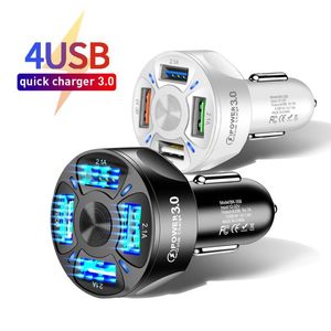 Car USB Charger 7A 48W 4 Port Szybki ładowanie QC 3.0 Uniwersalne szybkie ładowanie na iPhone Samsung Samochodowy Adapter papierosów