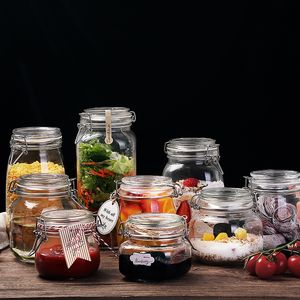 Förseglade burkar, Glas, Matflaskor, Honung, Citron, Passionsfrukt, Pickles, Krukor, Lock, Hushålls Små Storage Jars