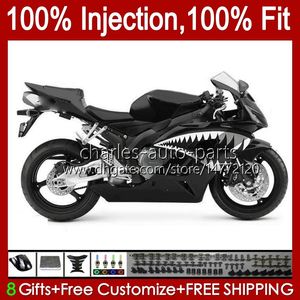 Fairings de OEM para Honda CBR 1000 Tubarão Preto CBR1000 RR CC 04-05 Corpo 52No.139 CBR 1000rr 1000CC CBR1000RR 04 05 Bodywork CBR-1000 2004 2005 Kit de Feira de Molde de Injeção