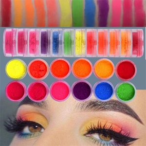 Neon Makeup Eyeshadow 12 colori in 1 set Ombretto in polvere Beauty Eyes cosmetici strumenti per la fase di trucco nave libera 6 set