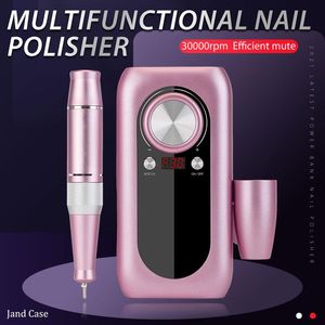 Nail Drill & Accessories Machine 30000 RPM Portable Rechargeable Pen With LCD Display Milling Cutter For Manicure Pedicure Tools