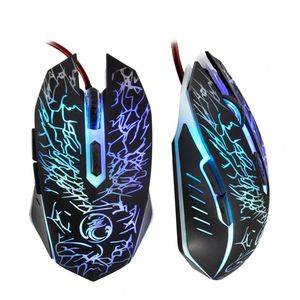 IMICE X5 Gaming-Maus, 2400 DPI Auflösung, buntes Licht, ABS, schwarz, modisches Schnitzen, kabelgebunden, professionelle Gaming-Maus