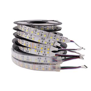 Strips DC 12V 24V Double Row LED Strip Light RGBW RGBWW Flexibel tejp SMD 120leds / m Vattentät band för heminredning