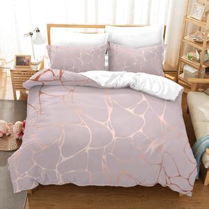 3D Print Geometric Bedding set Marble Comforter Cover Pillowcase Single Double Full Queen Girls Bed Cover Bedspread 2/3 Piece C0223