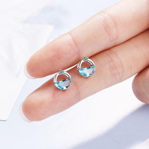 Stud Todorova Spring Water Coldings for Women Blue Clear Cz Ear Studs Biżuteria Koreańska moda