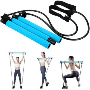 Yoga Resistance Bands Pilates Stick Bodybuilding Crossfit Gym Rubber Tube Elastic Bands Fitness Equipment Training Exercise Bar H1026