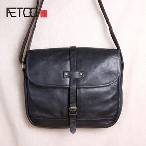 HBP Aetoo Oryginalny Ręcznie Męska Torba Skóra Retro Warzywo Opalany Skórzany Torba Na Ramię Messenger Torba Głowy Layer Leather Casual