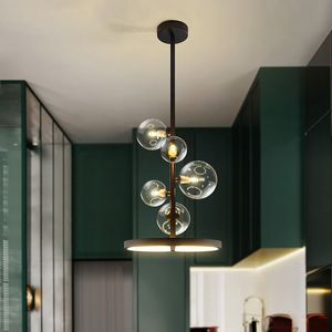 Nowoczesna kuchnia żyrandol lampy szklane lampy czarny G9 żarówka amerykański styl salon salon stołowy stół obwieszenie