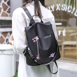 Fashion Embroidery Flower Star Backpack Zippers Classic Designer Women Bags Oxford Handbags for Female Travel Backpacks Beige Blue Black High-Quality
