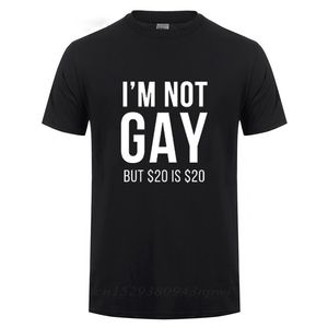 I'm Not Gay But 20 is 20 Funny T-shirt For Man Bisexual Lesbian LGBT Pride Birthdays Party Gifts Cotton T Shirt 210707