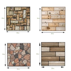 3D Self-Adhesive Wall Stickers DIY Brick Stone Pattern Waterproof Wallpaper Home Kitchen Living Room Decoration