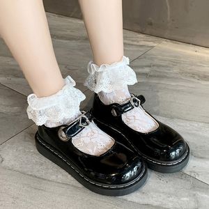 İlkbahar Sonbahar Kızlar Lolita Ayakkabı Patent Deri Kadınlar Mary Janes Ayakkabı Platformu Kadın Flats Yuvarlak Toe Bayanlar Ayakkabı Siyah N7768