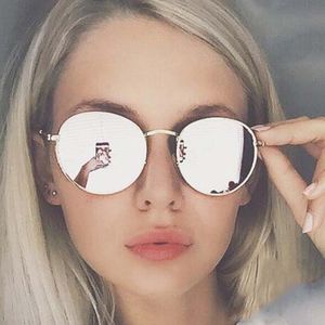 New Round Women Sunglass Designer Eyewear Gold Metal Frame Men's Sunglasses Classic Mirror UV400 Sunglasses 28a with cases