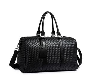 Men Male PU Leather Travel Bags Large Duffle Independent Storage Big Fitness Bag Handbag Luggage Women Shoulder Black