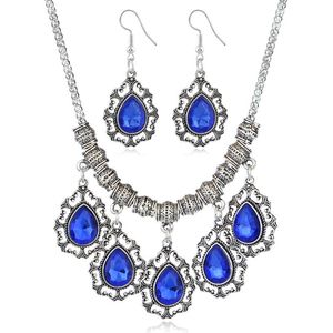 Earrings & Necklace Europe And The United States Exaggerated Fashion Jewelry Wholesale Crystal Set Female