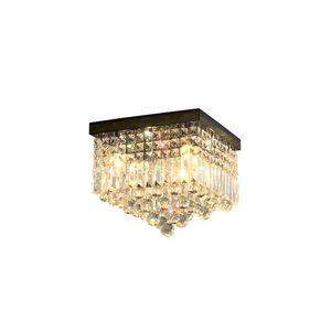 Mini Crystal Chandelier Takljus Modern lyxig kreativ spolmonterad fyrkantig lampa för korridorens korridordekoration