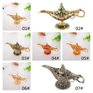 2021 Övrigt heminredning Extra liten Aladdin Magic Lamp Metal High-end Wishing Lights Hotel Decoration 7 Färger