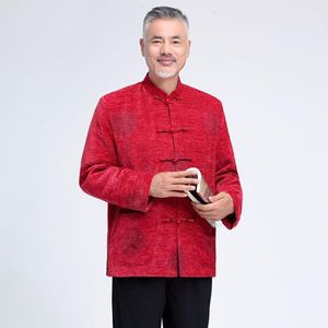 Męskie Kurtki Jesień Zima Tradycyjny Chiński Styl Tang Garnitur Mężczyźni Płaszcze Przycisk Kostium Streetwear Winbreaker Odzież