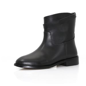 Kel Damskie Buty Shor Skórzane Hwomen S Krótkie Krótkie BTS Płaskie Domy Duże Buty Knight Designer Designer Koszulka Naturalne Przeszukiwanie Wołowe Twill Chelsea Boot