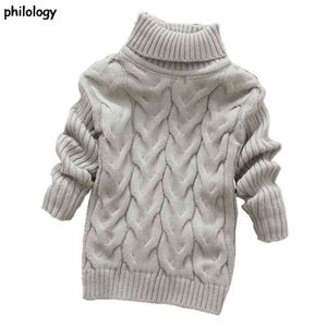 Wholesale kids turtleneck shirts resale online - PHILOLOGY T T pure color winter boy girl kid thick Knitted bottoming turtleneck shirts solid high collar pullover sweater