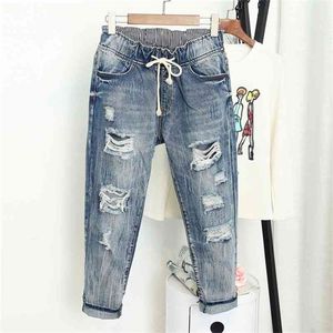 Summer Ripped Boyfriend Jeans For Women Fashion Loose Vintage High Waist Jeans Plus Size Jeans 5XL Pantalones Mujer Vaqueros Q58 210715