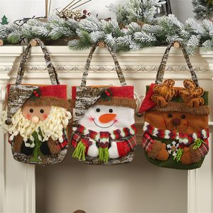 Boże Narodzenie torby świąteczne dekoracja Xmas-Tree Santa Claus Snowman Xmas Torebka Dzieci Candy Prezent Torba T9i001479