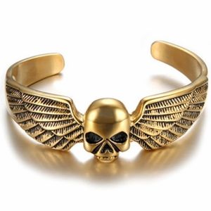 Herrenmode Gothic Edelstahl Punk Totenkopf Armband