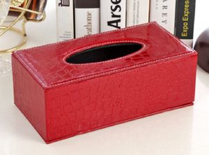 Wholesale- Crocodile Style Tissue Box Cover Home PU Leather Napkin Paper Holder Case High Quality For Kitchen/Bedroom Creative Tissue Case