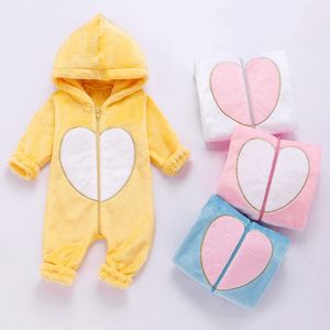 Nyfödd baby mjuk fleece hodded romper vinter varm söt långärmad zip up spädbarn litlle tjejer pojkar kläder kläder kläder outwear