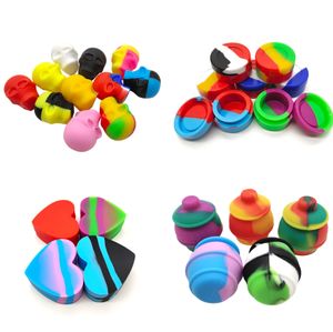 New 4 styles Nonstick Wax Containers Silicone box rubber food grade dab tool storage jar oil holder for concentrate smoking