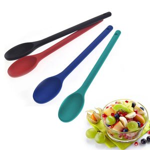 Silicone Mixing Spoon Cooking Utensils Long Handle Nonstick Kitchen Serving Heat-Resistant Tableware for Stirring Scooping JKKD2103