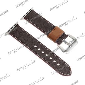 Toppmode äkta läder Designerarmband för smarta klockarmband 38mm 40mm 42mm 44mm Series 5 4 3 2 1 Högkvalitativa högkvalitativa klockor Armbandsbälte