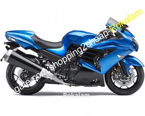 MOTORBIKE FAIRING FÖR KAWASAKI ZX14R 2012 2013 2014 2015 ZZR1400 ZX-14R 12 13 14 15 ZZR 1400 Blå svart (formsprutning)