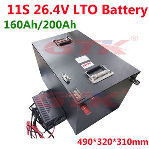 Lithium Titanate Battery Pack 11S 26.4V 160Ah 200Ah lithium for 3600W 24V Solar system Forklift inverter camper+20A Charger
