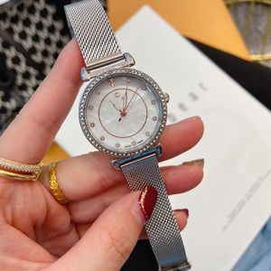 Moda marca relógios mulheres menina muito cristal estilo aço matel banda relógio de pulso cha50
