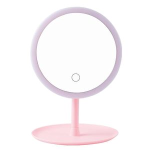 Wholesale dressing mirrors for sale - Group buy Compact Mirrors Cosmetic Mirror With LED Lamp Beauty Ring Desktop Dressing Round Women s Christmas GiftL