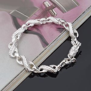 Bracciale a catena con drago in argento sterling 925 caldo 10MM X20CM gioielli di moda cool street style Regali di Natale a basso prezzo gratis