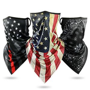 Triangle Bandana Face Scarves Hanging Ear Tube Scarf Ice Silk Neck Gaiter Cover Smooth Breathable Headband Men Women