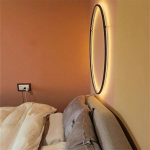 Lámparas de pared anillo simple LED LIGHT Sala de estar de fondo Lámpara de decoración nórdica Decoración de baño Ambiente de luces Fixes