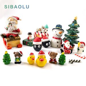 Christmas Snowman miniature Figurine home decoration fairy garden cartoon animals statue bonsai ornaments resin craft gift toy C0220