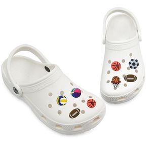 Sports Football Croc Charms Basquete Soft PVC Shoe Charm Acessórios Decorações