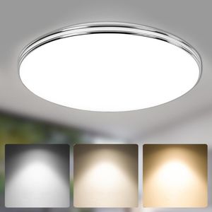 Taklampor LED Light Down Surface Mount Panel Lamp 72W 36W 24W 18W 12W AC 220V Modern 3 färger för heminredning belysning