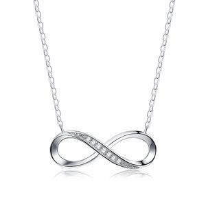 Zemior 925 Sterling prata colar infinito amor mulheres ajustável amizade colar casamento criativo presente pingente q0531