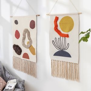 Boho Hanging Tapestry Fabric Home Decoration Accessories Watt-hour Meter Box Cover Dormitory Hotel Wall Hanging Blanket Decor 210310