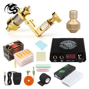 Kits de armas de tatuagem Dragonhawk Máquina rotativa ajustável de acionamento direto com LCD Mini Power Supplies Kit de acessórios de maquiagem permanente