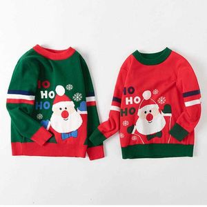 クリスマスの服赤ちゃん男の子のセーター子供の女の子のプルオーバーセーター子供暖かい底打ち服子供ニット服トップy1024